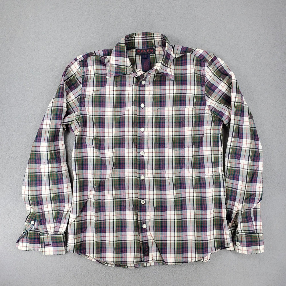 Ralph Lauren Button Down Shirt Mens S Multicolor Plaid Cotton Long Sleeve Casual